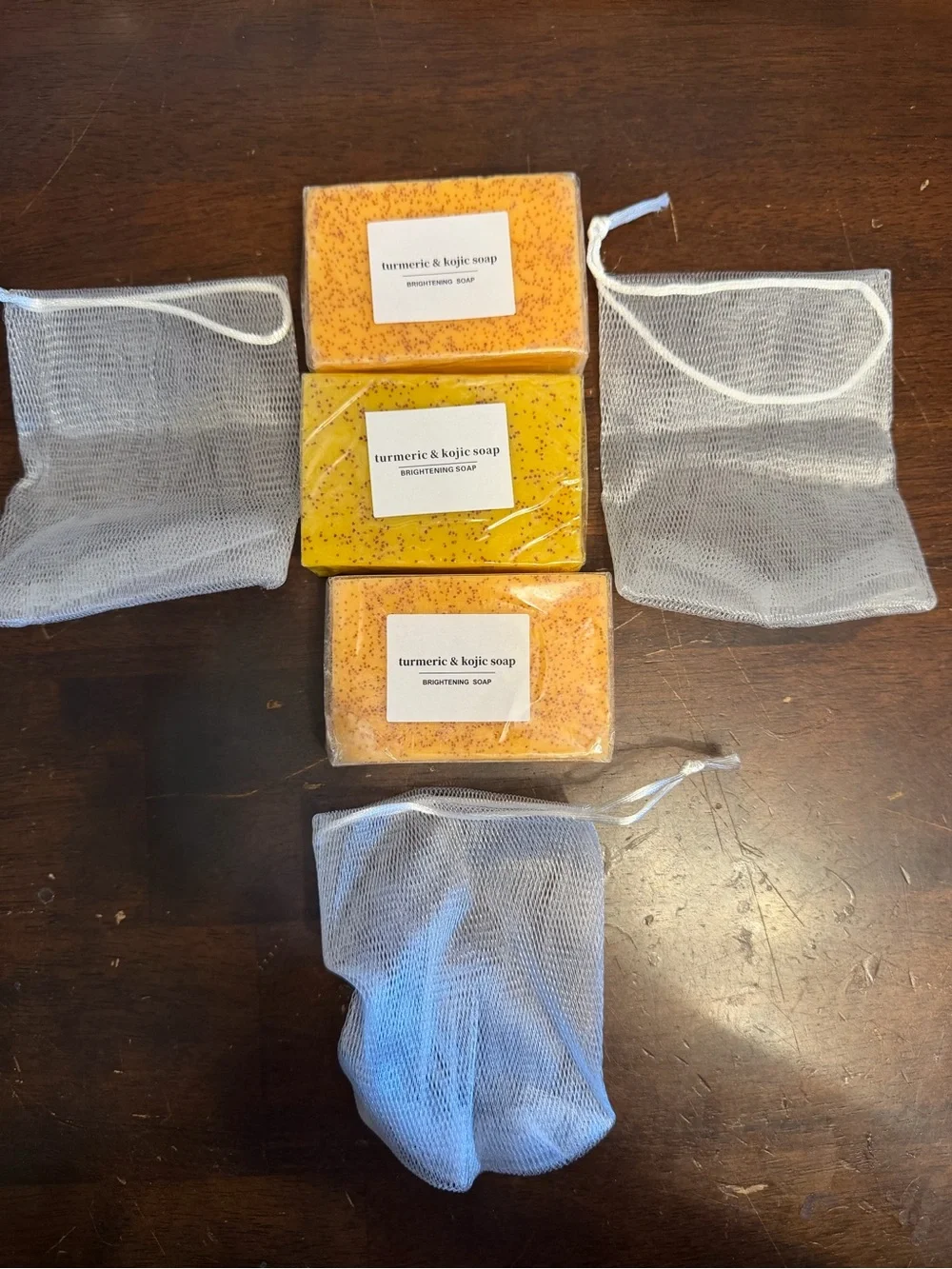 Turmeric & Kojic Brightening Soap - Orange/Yellow pack of 3